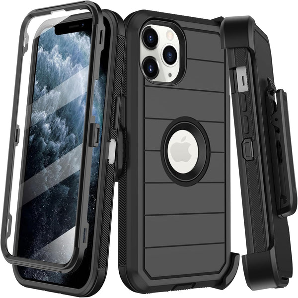 Shop iPhone 11 Pro Case (5.8") - Rugged Black Holster with Built-in Screen Protector & Military Grade Drop Protection.