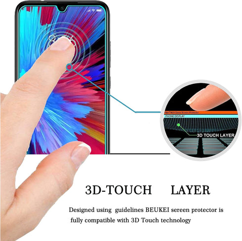 (3 Pack) Compatible Tempered Glass Screen Protector for Xiaomi Redmi Note 8 Pro - 6.53 inches, 9H Hardness