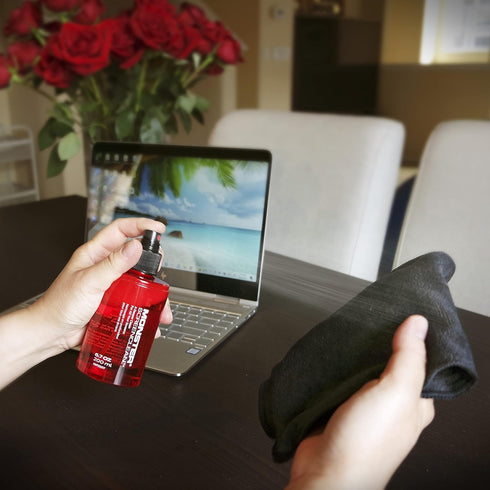 Monster 6.7 oz. Spray Screen Cleaner Kit with Microfiber Cloth for Electronic Devices - Ideal for LED, LCD, OLED, Smart