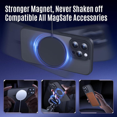 MagSafe iPhone 15 Pro Case with Privacy Screen Protectors X2, 15FT Military Drop Protection, Shockproof 6.1"