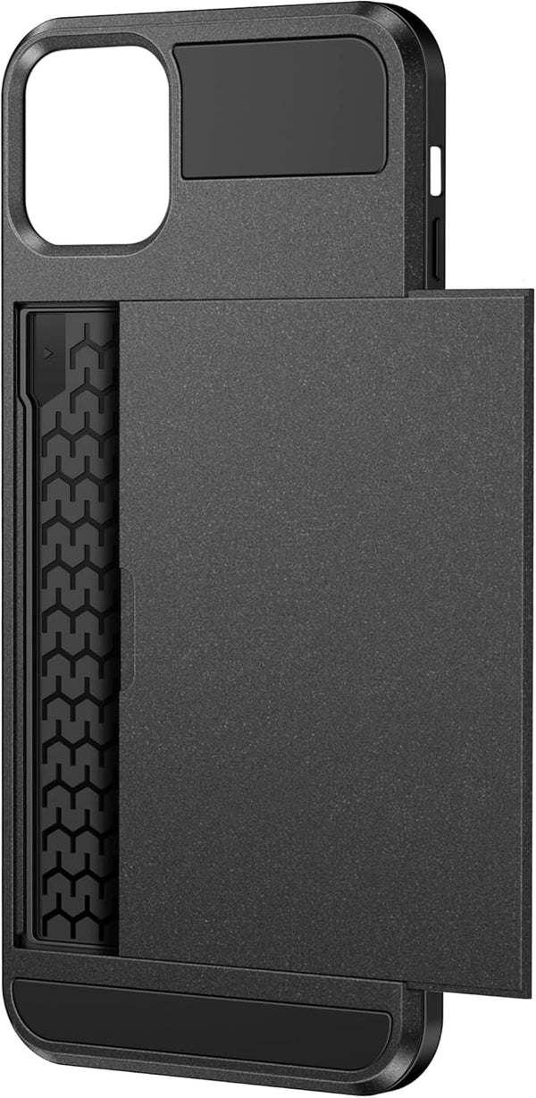 Vofolen Case for iPhone 11, Wallet Credit Card Holder, Anti-Scratch Dual Layer Hybrid Bumper Armor, Matte Grey