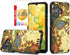 TJS Hybrid Shockproof Case for Boost Mobile Celero 5G + Plus 2024, Antique Flower, with Tempered Glass Screen Protector.