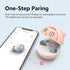 Pink Wireless Earbuds for Girls, Bluetooth 5.3 with Built-in Mic, 36H Playtime, IPX5 Waterproof, LED Display for Sports