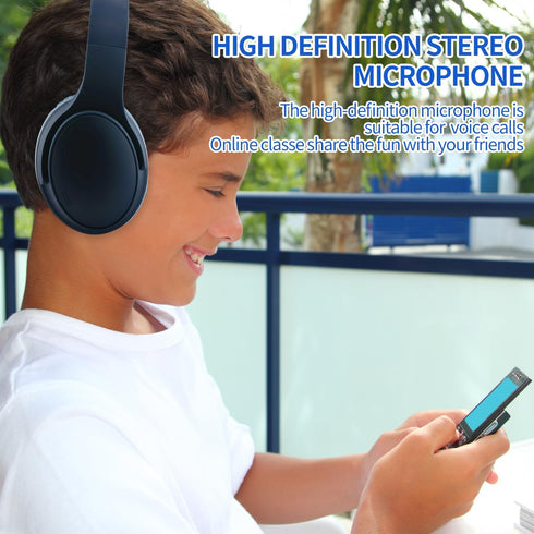 Bluetooth Headphones Over Ear, Noise Isolation Wireless Headphone for Home, Travel, Office, School, Music Use (Blue)