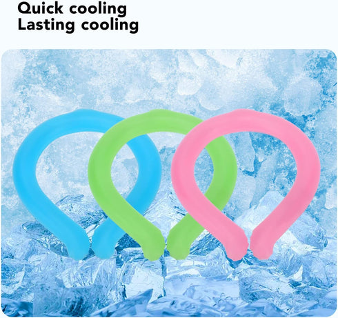 Neck Cooler, Reusable Wearable Hands Lasting Cooling Tube for Summer Heat, Neck Cooling Ring (Blue)