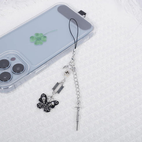 Locharme 1-4PCS Y2K Y2K Backpack, Cute Phone Charms Aesthetic CellPhone Charms Strap Pink Strawberry Butterfly Star