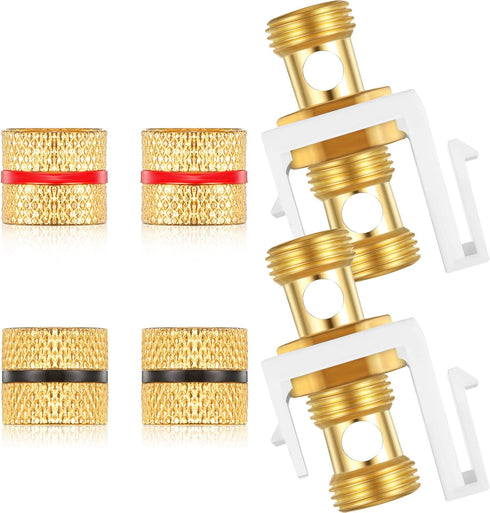 12 Pieces Banana Jack Binding Post Keystone Jack Insert with Black and Red Rings for Audio Speaker Connector
