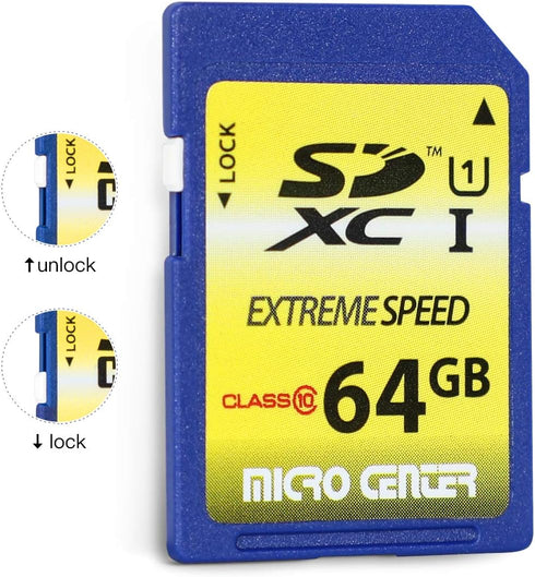 INLAND 64GB Class 10 SDXC Flash Memory Card Full Size SD Chip USH-I U1 Trail Camera by Micro Center (2 Pack)
