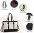 LOVEVOOK Laptop Bag for Women, 15.6 inch Canvas Tote Bag, Large Capacity Work Bag with Clutch Purse, Casual Handbag