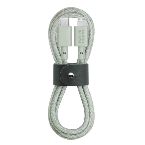 Native Union Belt Cable, USB-C to Lightning, 4ft, MFi Certified, Ultra-Strong Reinforced Charging Cable, Compatible