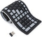 Wireless Silicone Keyboard, Portable Foldable Roll Up Soft Rubber Keyboard for PC, Laptop, and Travel (Black and Gray).