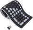 Wireless Silicone Keyboard, Portable Foldable Roll Up Soft Rubber Keyboard for PC, Laptop, and Travel (Black and Gray).
