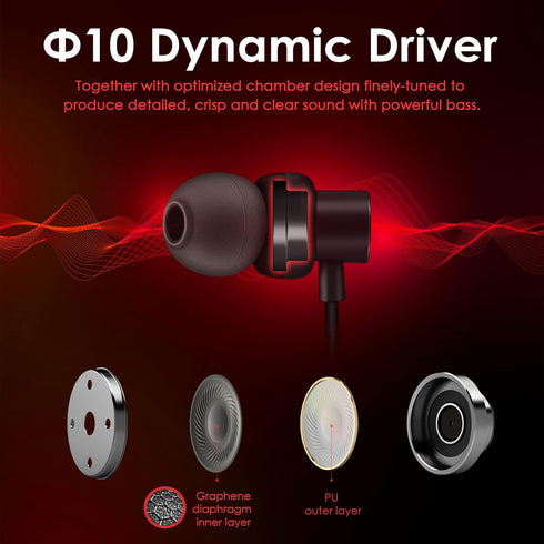 PALOVUE USB Type C Earbuds with Mic & Volume Control for Google Pixel, Samsung, OnePlus, Huawei, Sony, MacBook - Black
