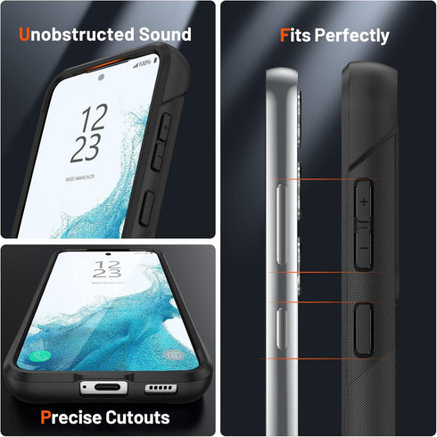 Asuwish Samsung Galaxy S23 5G Phone Case, Dual Layer Rugged Hybrid Protective Cover with Tempered Glass Screen