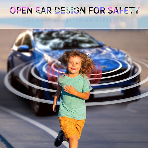 Kids Headphones, Bluetooth 5.2 Air Conduction Open Ear Headphones, 85dB Volume Limiting, IPX5 Waterproof, Deep Blue