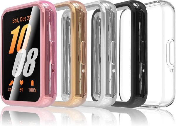 Simpeak 5-Pack Soft Screen Protector Bumper Case for Samsung Galaxy Fit 3 Smartwatch, Full Protection, Rose