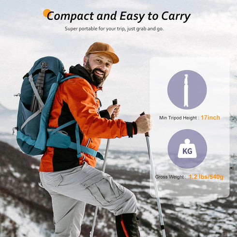Aureday 62" Phone Tripod Accessory Kits, Camera & Cell Phone Stand with Wireless Remote for Selfies and Vlogging