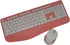 Impecca Pink Wireless Keyboard and Mouse Combo - Full-Sized Ergonomic Keyboard with Palm Rest, Spill Resistant