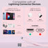 TALK WORKS Flat Lightning Charging Cable 5-7' Pale Pink for iPhone 14/Plus/Pro/Pro Max, 13/Pro/Pro Max, 12/11/10/8