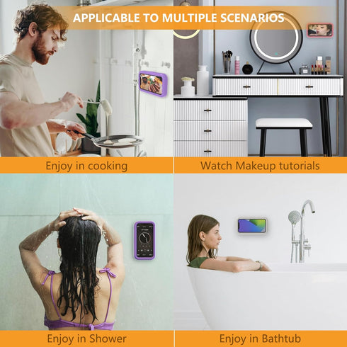 Waterproof Shower Phone Holder, 360° Rotation Shower Case, Angle Adjustable, Anti-Fog High Sensitivity, Compatible with