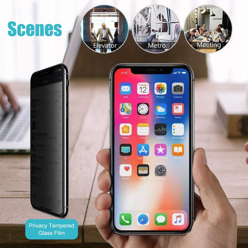 PEHAEL 2 Pack Privacy Screen Protector for iPhone 11 Pro Max/iPhone Xs Max - Anti-Spy Tempered Glass Film