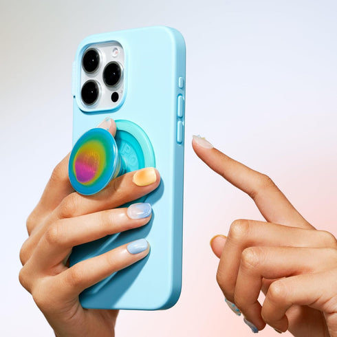 PopSockets Round Phone Grip Compatible with MagSafe, Adapter Ring Included - Boca Aura, Wireless Charging Compatible