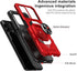 Customerfirst Compatible for Cricket Outlast Case, Tempered Glass Screen Protector & Ring Kickstand (Red)