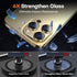 2 Pack Gold Camera Lens Protector for iPhone 15 Pro Max/Pro & 14 Pro Max/Pro, Aluminum Alloy Sapphire Glass, Anti-Drop.