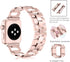 OULUCCI Compatible Apple Watch Band, 44mm 42mm 45mm 49mm, Women Stainless Steel Wristband D-Shape Strap Rose Gold