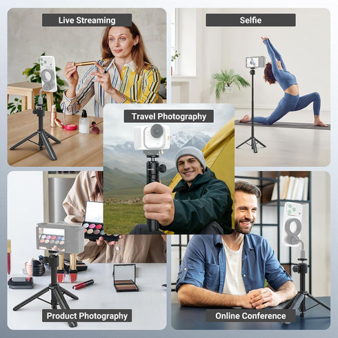 G7X ZV-1 RX100 A6400 A6600 DT001 NEEWER Basics Extendable Selfie Stick Tripod, Metal Portable Stand Handle Grip