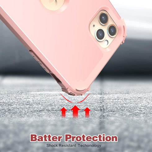 IDweel iPhone 12 Pro Max Case with Screen Protector, Hybrid 3 in 1 Shockproof Slim Heavy Duty Protection, Rose Gold