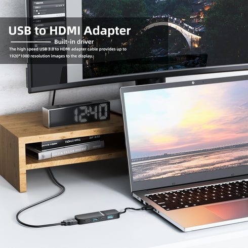 Eanetf 3.0 5 2* 2* 1* Player,Projector,Monitor,Laptop,PS4,Flash 5 1 USB to HDMI Adapter, Dual USB C USB A Hub: Ports