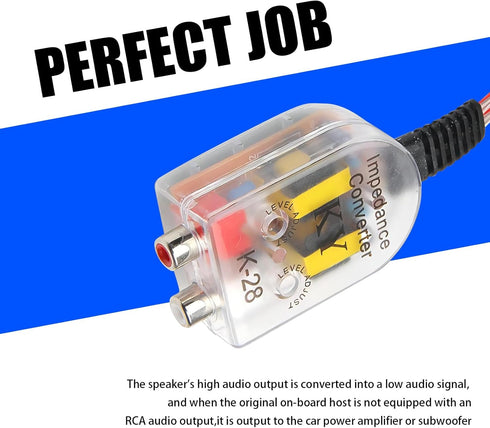 2 PCS Car High Frequency to Low Frequency Output Converter - Speaker Output to RCA Audio Signal Adapter
