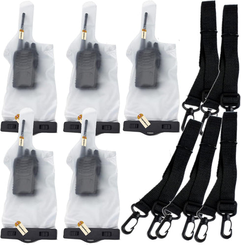 Lsgoodcare 5Pcs Portable Two Way Radio Bag - Waterproof Rainproof Case Pouch for Motorola Kenwood Midland Walkie Talkie