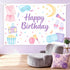 5 3ft Spa Happy Birthday Backdrop Spa Party Supplies for Girls Makeup Pajama Sleep Mask Pillow Photography Background