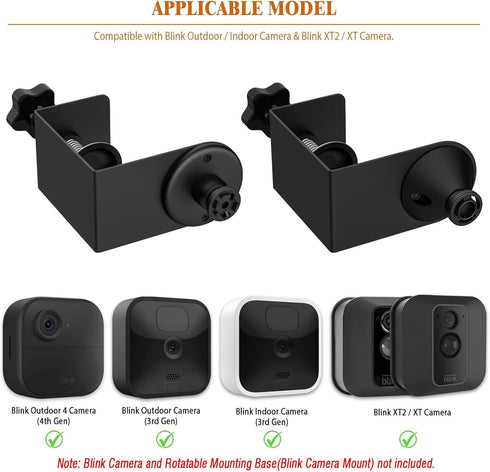 Gutter/Door Mount for Blink Indoor/Outdoor Camera - 4th/3rd Gen & Blink XT2/XT, No Drilling, No Damage Mounting Bracket