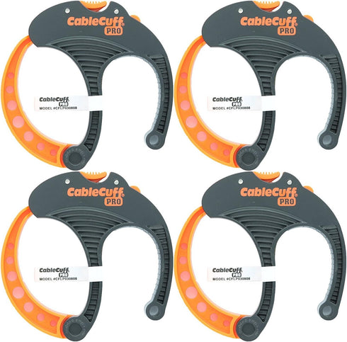 Cable Cuff PRO, 4 Pack: 4x Large 3 Inch Diameter, Adjustable, Reusable Cable Tie Replacements