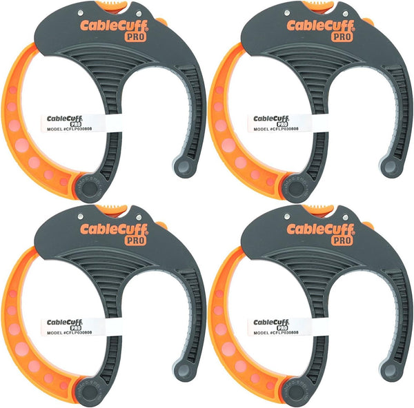 Cable Cuff PRO, 4 Pack: 4x Large 3 Inch Diameter, Adjustable, Reusable Cable Tie Replacements