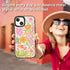 Cute Aesthetic iPhone 15 Case - Durable Girly Passion Flower Print Cover for Women, 6.1 inches, Black.