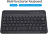 VBESTLIFE 7in Slim Lightweight Bluetooth Keyboard for Android iOS Win, Portable Aluminum Alloy Wireless USB Keyboard