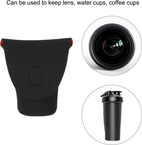 PATIKIL 5 Pcs Lens Pouch Bag Set, Shockproof Camera Lens Case with Hook and Loop for SLR