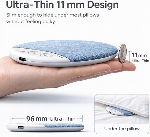 Generic S1 Bluetooth Pillow Speaker for Sleeping - Ultra Thin Pillow Speaker Bluetooth, Mini Portable White Noise Timer