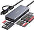 USB C USB3.0 SD Card Reader, 5in1 Multi Card Reader for SD/TF/CF/Micro SD/MS/M2, Drive Free