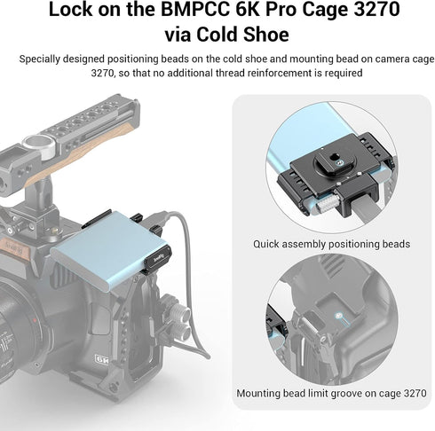 SMALLRIG SSD Mount Bracket, Holder for Samsung T5/T7, SanDisk SSD, Compatible Cage for BMPCC 6K Pro - 3272