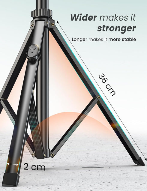 YUMAZLA 71''/180cm Extendable Phone Tripod Aluminum, Portable Stand for Video Recording, Travel Tripod for iPhone/Cell