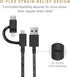 Native Union Belt Cable Universal 6.5ft, MFi Certified Durable Charging Cable with 3-in-1 Adaptor for Lightning, USB-C,