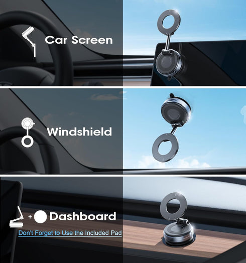 REOKILY 2026 360 96LBS Upgraded Vacuum Magnetic Car Phone Holder Reinforced Ultra Suction Cup Phone Mount for MagSafe