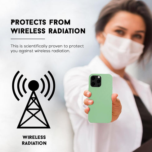 EMF Protection Liquid Silicone Shungite Case for iPhones - 5G Shield Reduction, Lightweight Protective Cover (Green, 13)