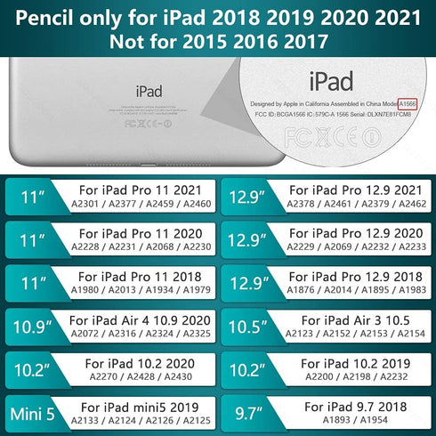 Stylus Pen for iPad Active Pencil with Palm Rejection, Compatible with (2018-2021) Apple iPad 6/7/8th, iPad Pro, Mini