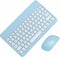 Small Bluetooth Keyboard and Mouse Combo, Ultra-Slim Portable Wireless Keyboard for Android Tablet, iPhone, iPad (Blue)
